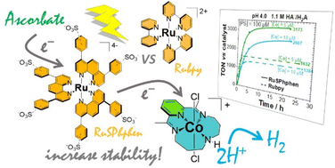 Graphical abstract: Enhancing the stability of photocatalytic systems for hydrogen evolution in water by using a tris-phenyl-phenanthroline sulfonate ruthenium photosensitizer