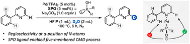 Graphical abstract: Geometric constraints regulated regioselectivity: Pd-catalyzed α-deuteration of pyridines with secondary phosphine oxide