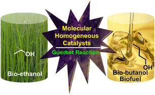Graphical abstract: State-of-the-art advances in homogeneous molecular catalysis for the Guerbet upgrading of bio-ethanol to fuel-grade bio-butanol