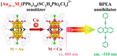 Graphical abstract: Tailoring sensitization properties and improving near-infrared photon upconversion performance through alloying in superatomic molecular Au25 nanoclusters