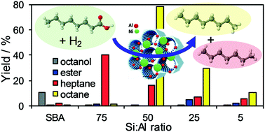Graphical abstract: Octanoic acid hydrodeoxygenation over bifunctional Ni/Al-SBA-15 catalysts