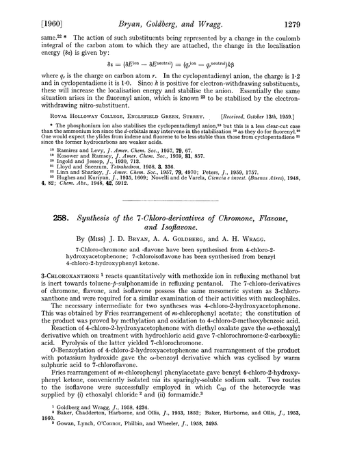 258. Synthesis of the 7-chloro-derivatives of chromone, flavone, and isoflavone