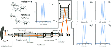 Graphical abstract: Evaluation of drift gas selection in complex sample analyses using a high performance drift tube ion mobility-QTOF mass spectrometer