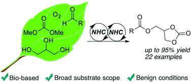 Graphical abstract: Organocatalytic valorisation of glycerol via a dual NHC-catalysed telescoped reaction