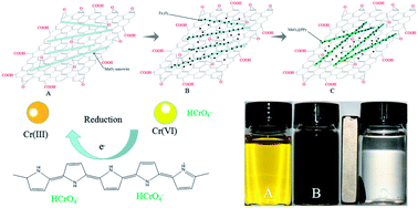 Graphical abstract: Efficient removal of hexavalent chromium from water by an adsorption–reduction mechanism with sandwiched nanocomposites