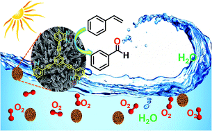 Graphical abstract: Designing conjugated microporous polymers for visible light-promoted photocatalytic carbon–carbon double bond cleavage in aqueous medium