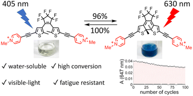 Graphical abstract: How do donor and acceptor substituents change the photophysical and photochemical behavior of dithienylethenes? The search for a water-soluble visible-light photoswitch