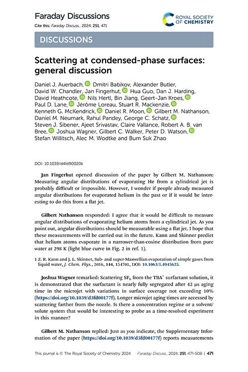 Scattering at condensed-phase surfaces: general discussion