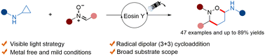 Graphical abstract: Photocatalytic (3+3) cycloaddition of arylaminocyclopropanes with nitrones: highly diastereoselective synthesis of 1,2-oxazinan-6-amine derivatives
