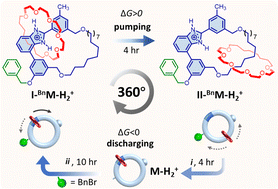 Graphical abstract: A compact chemically driven [2]catenane rotary motor operated through alternate pumping and discharging