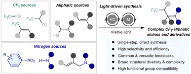 Graphical abstract: Recent advances in light-driven synthesis of complex trifluoromethylated aliphatic amines and derivatives