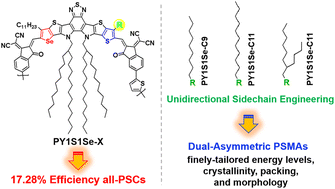 Graphical abstract: Dual-asymmetric backbone constructed polymerized small molecule acceptors for efficient all-polymer solar cells