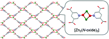 Graphical abstract: A Zn(ii) metal–organic framework with dinuclear [Zn2(N-oxide)2] secondary building units