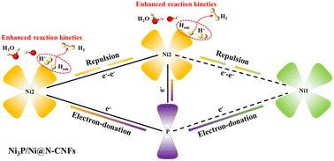 Graphical abstract: Heterogeneous Ni3P/Ni nanoparticles with optimized Ni active sites anchored in N-doped mesoporous nanofibers for boosting pH-universal hydrogen evolution