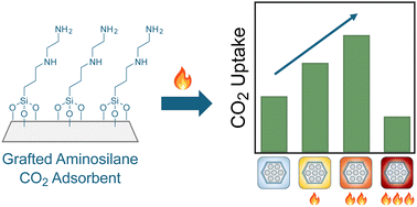 Graphical abstract: Improving the direct air capture capacity of grafted amines via thermal treatment