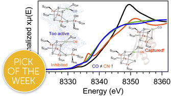 Graphical abstract: Electronic isomerism in a heterometallic nickel–iron–sulfur cluster models substrate binding and cyanide inhibition of carbon monoxide dehydrogenase