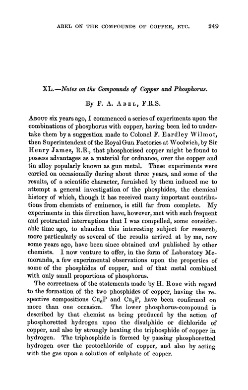 XL.—Notes on the compounds of copper and phosphorus