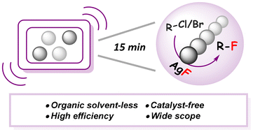 Graphical abstract: Mechanochemical fluorination of unactivated tertiary alkyl chlorides