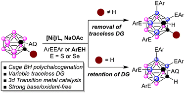 Graphical abstract: A variable bidentate traceless directing group for nickel-catalyzed regioselective B–H poly-chalcogenation of o-carboranes