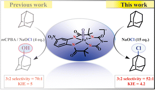 Graphical abstract: Halogenase-mimicking selective chlorination of unactivated C–H bonds by a Fe-complex