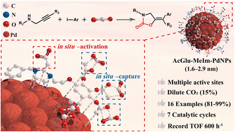 Graphical abstract: Tri-coordinated PdNP architecture for simultaneous capture, activation, and catalytic conversion of dilute CO2via multisite synergy