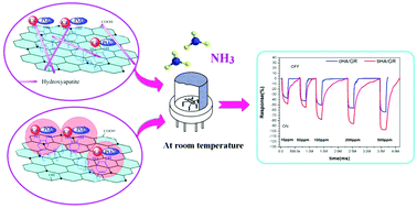 Graphical abstract: Facile and controllable synthesis of hydroxyapatite/graphene hybrid materials with enhanced sensing performance towards ammonia