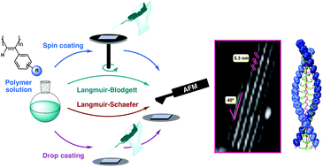 Graphical abstract: Chiral nanostructure in polymers under different deposition conditions observed using atomic force microscopy of monolayers: poly(phenylacetylene)s as a case study