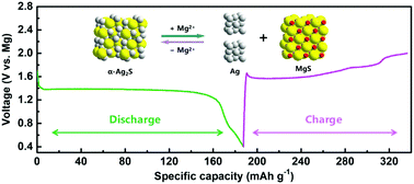 Graphical abstract: Fast magnesiation kinetics in α-Ag2S nanostructures enabled by an in situ generated silver matrix