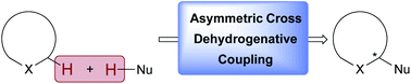 Graphical abstract: Catalytic enantioselective cross dehydrogenative coupling of sp3 C–H of heterocycles