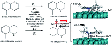 Graphical abstract: Understanding the mechanism of the competitive adsorption in 8-methylquinoline hydrogenation over a Ru catalyst