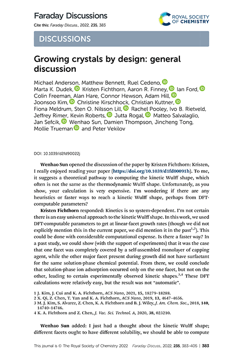 Growing crystals by design: general discussion