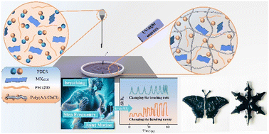 Graphical abstract: Dual conductive network sensors based on an MXene/PDES supramolecular elastomer and their performance