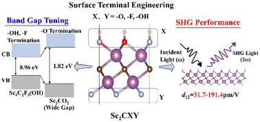 Graphical abstract: Tailoring linear and nonlinear optical properties of 2D Sc2C MXenes via surface termination modulation
