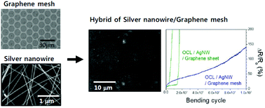 Graphical abstract: A graphene mesh as a hybrid electrode for foldable devices