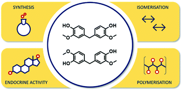 Graphical abstract: Regioselective synthesis, isomerisation, in vitro oestrogenic activity, and copolymerisation of bisguaiacol F (BGF) isomers