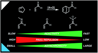 Graphical abstract: Origin of rate enhancement and asynchronicity in iminium catalyzed Diels–Alder reactions