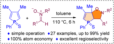 Graphical abstract: Annulation of phosphole sulfides via [3 + 2] cycloaddition with nitrones