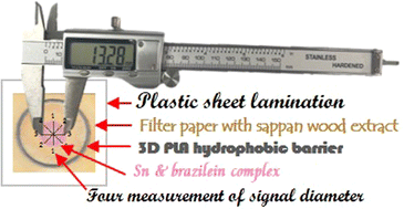 Graphical abstract: A green paper-based analytical device for detection of tin in canned fruit samples