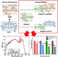 Graphical abstract: Tailoring block copolymer-type compatibilizers to enhance the performance and processability of inverted all-polymer solar cells
