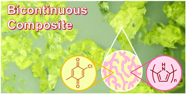 Graphical abstract: Hierarchical bicontinuous structure of redox-active organic composites and their enhanced electrochemical properties