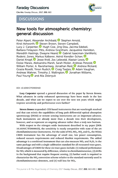 New tools for atmospheric chemistry: general discussion