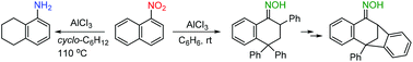 Graphical abstract: Superelectrophilic activation of 1-nitronaphthalene in the presence of aluminum chloride. Reactions with benzene and cyclohexane