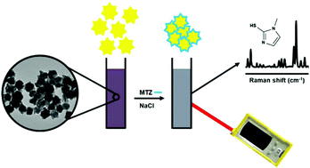 Graphical abstract: Gold nanostars as a colloidal substrate for in-solution SERS measurements using a handheld Raman spectrometer