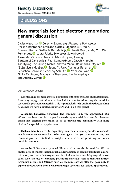 New materials for hot electron generation: general discussion