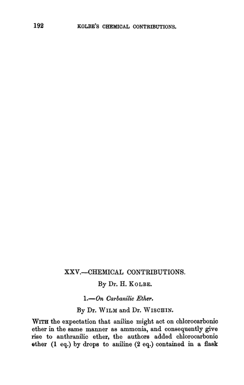 XXV.—Chemical contributions