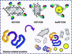 Graphical abstract: Probing disease-related proteins with fluorogenic composite materials