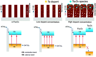 Graphical abstract: Solution growth of Ta-doped hematite nanorods for efficient photoelectrochemical water splitting: a tradeoff between electronic structure and nanostructure evolution