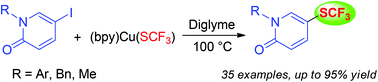 Graphical abstract: Synthesis of trifluoromethylthiolated pyridinones through the copper-mediated trifluoromethylthiolation of iodopyridinones