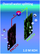 Graphical abstract: Cobalt nanoparticles embedded in porous N-rich carbon as an efficient bifunctional electrocatalyst for water splitting