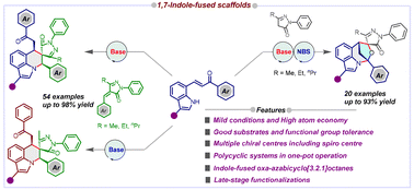 Graphical abstract: Diastereodivergent access of spiro(pyrroloquinoline-pyrazolone) and oxa-azabicyclo[3.2.1]octane scaffolds via cascade approaches
